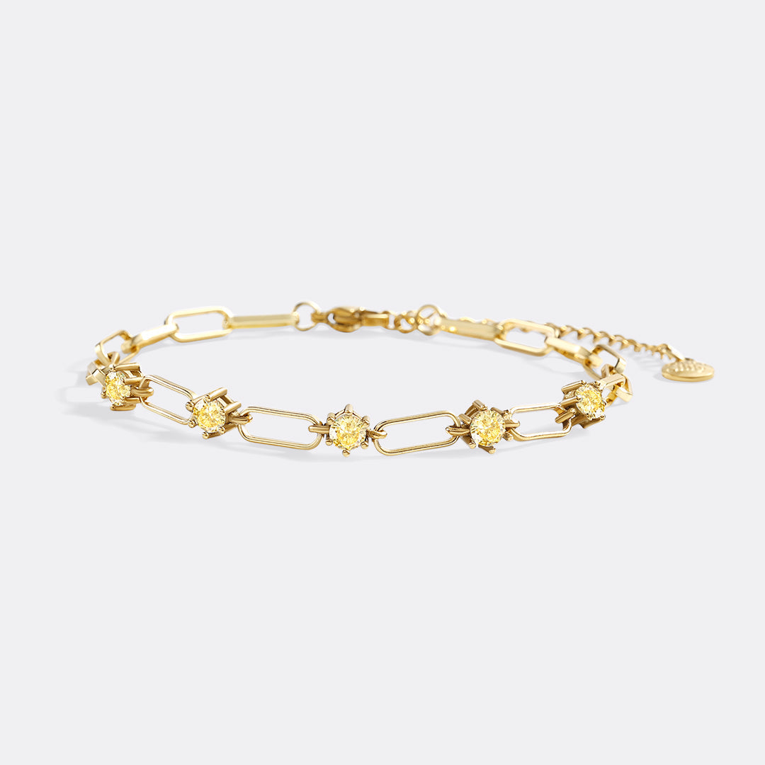 Paperclip Bracelet with Gemstone Accents by Seeyoura
