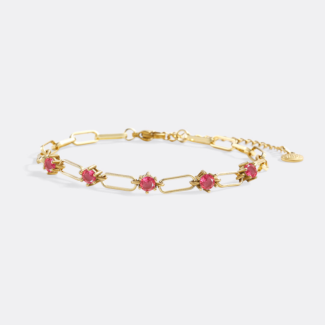 Paperclip Bracelet with Gemstone Accents by Seeyoura