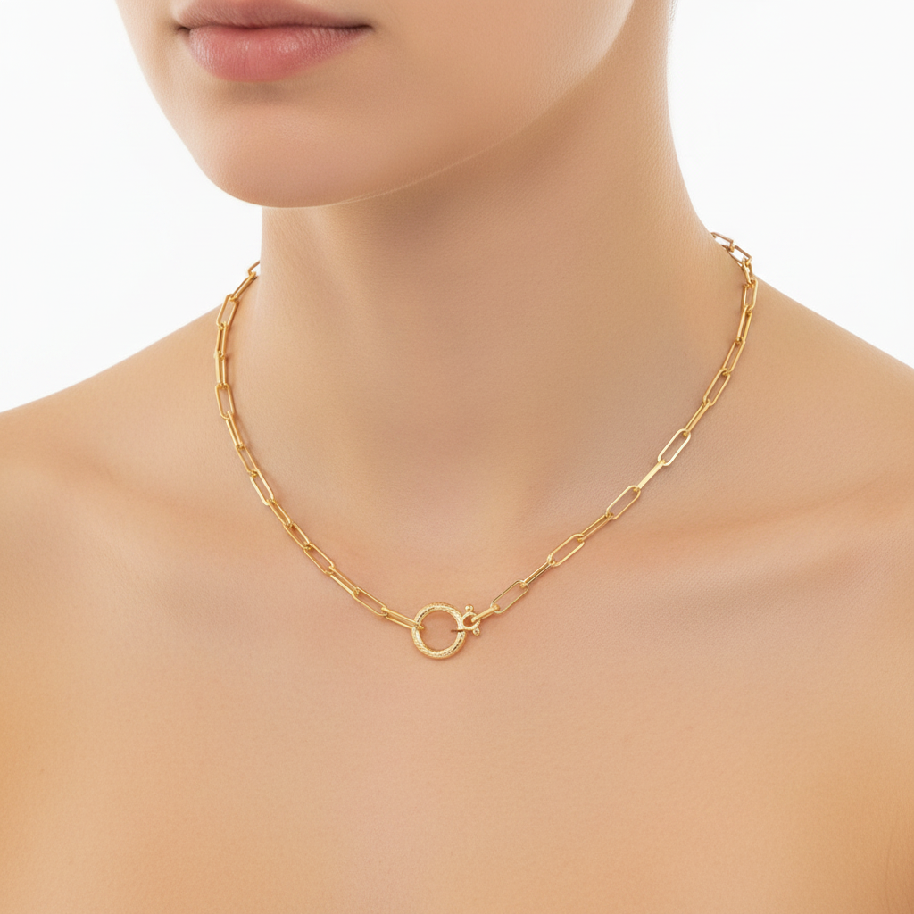 Mint Paperclip Necklace by Seeyoura