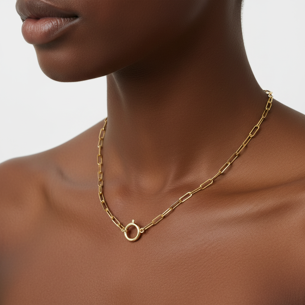 Mint Paperclip Necklace by Seeyoura