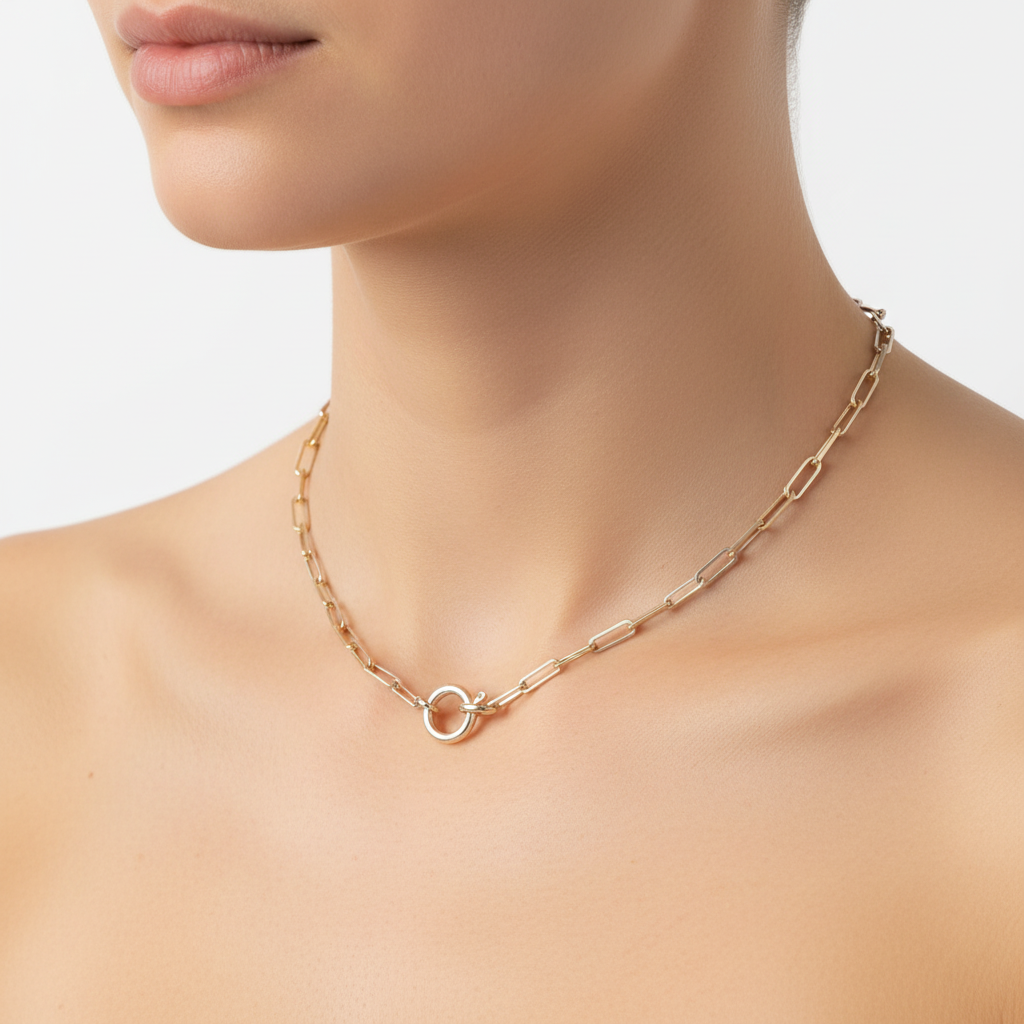 Mint Paperclip Necklace by Seeyoura