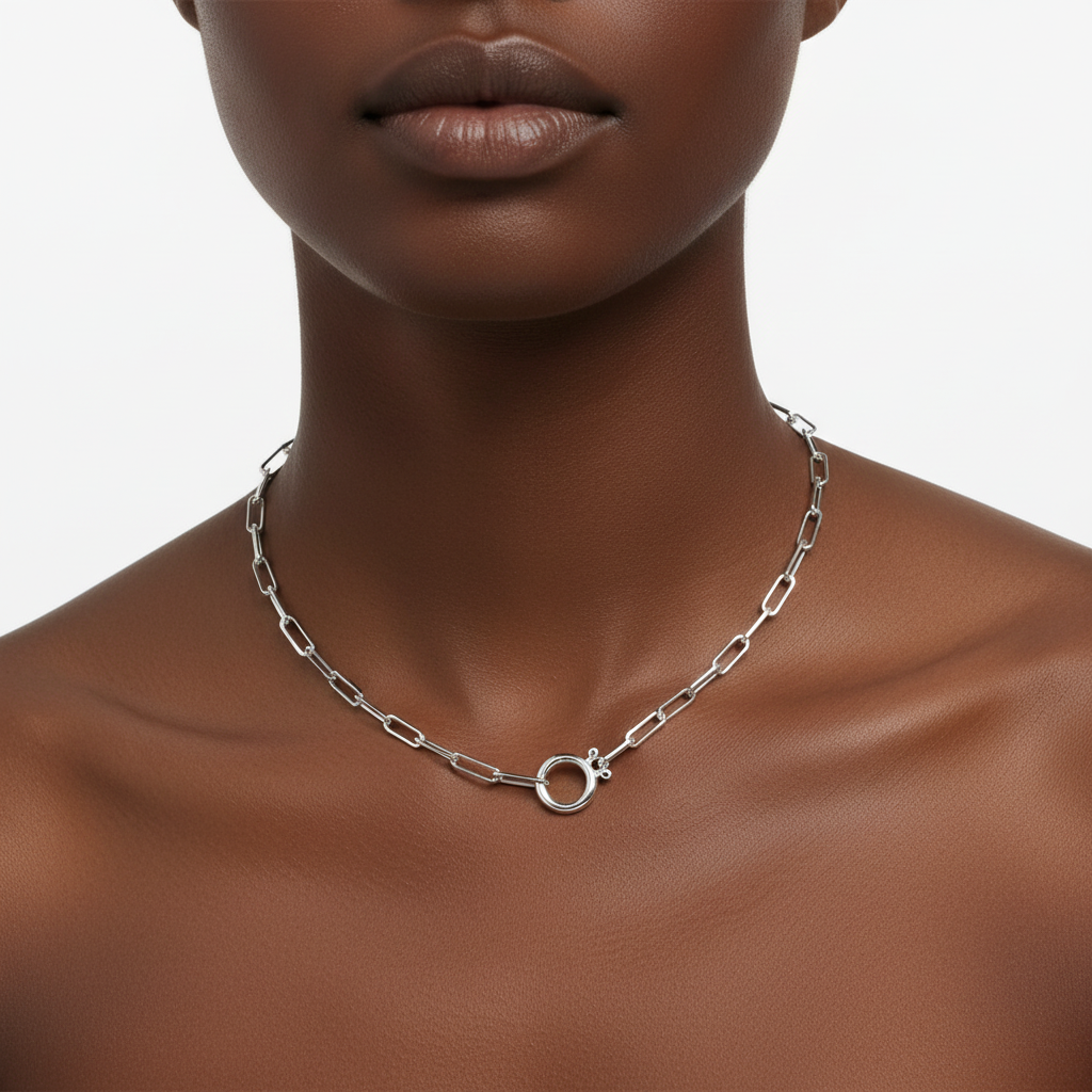 Mint Paperclip Necklace by Seeyoura