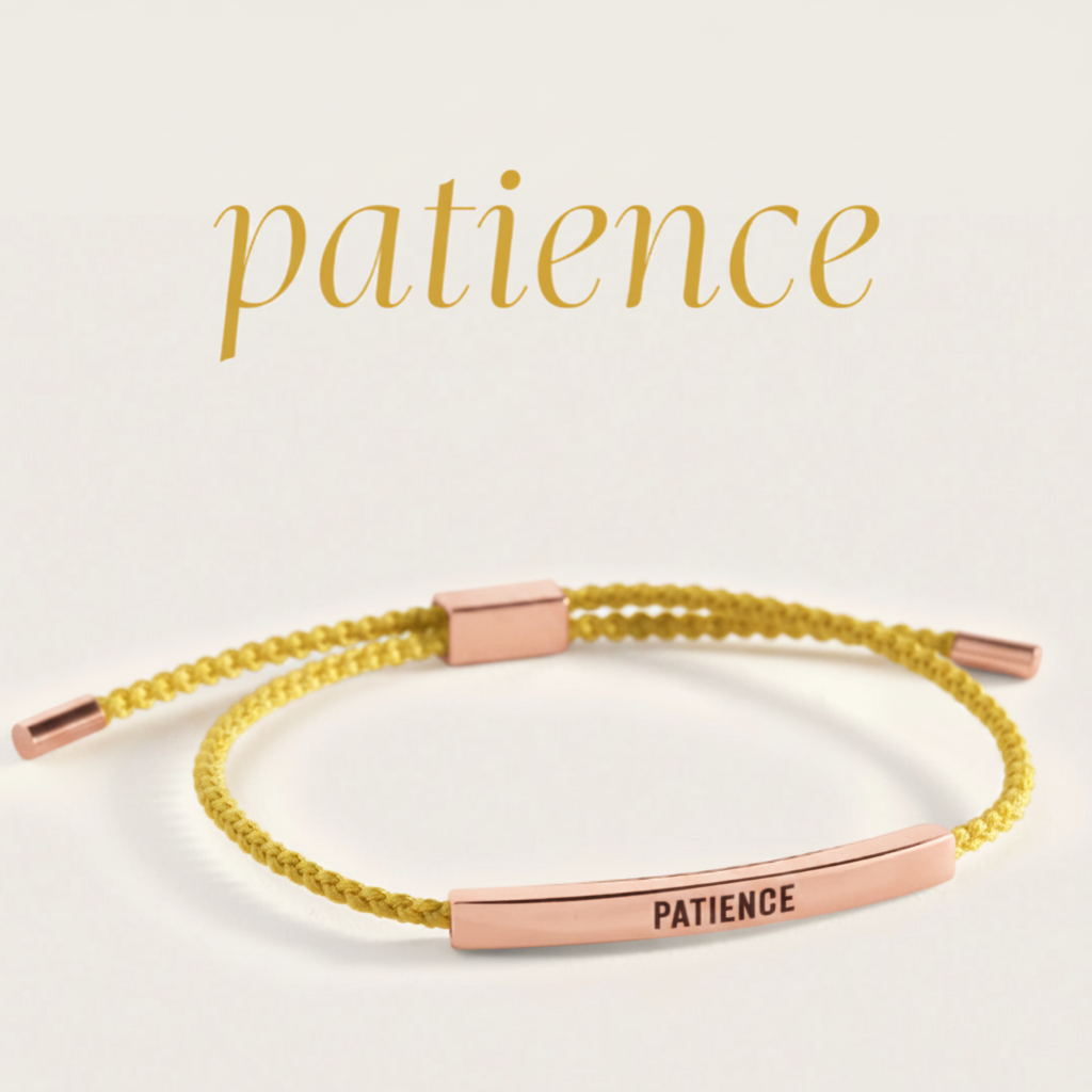 Patience Inspire Bracelet in Lemon Yellow, 18-k-rose-gold-plated by Seeyoura
