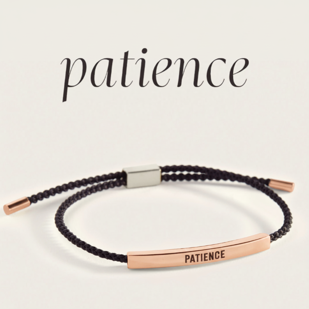 Patience Inspire Bracelet in Midnight Black, 18-k-rose-gold-plated by Seeyoura