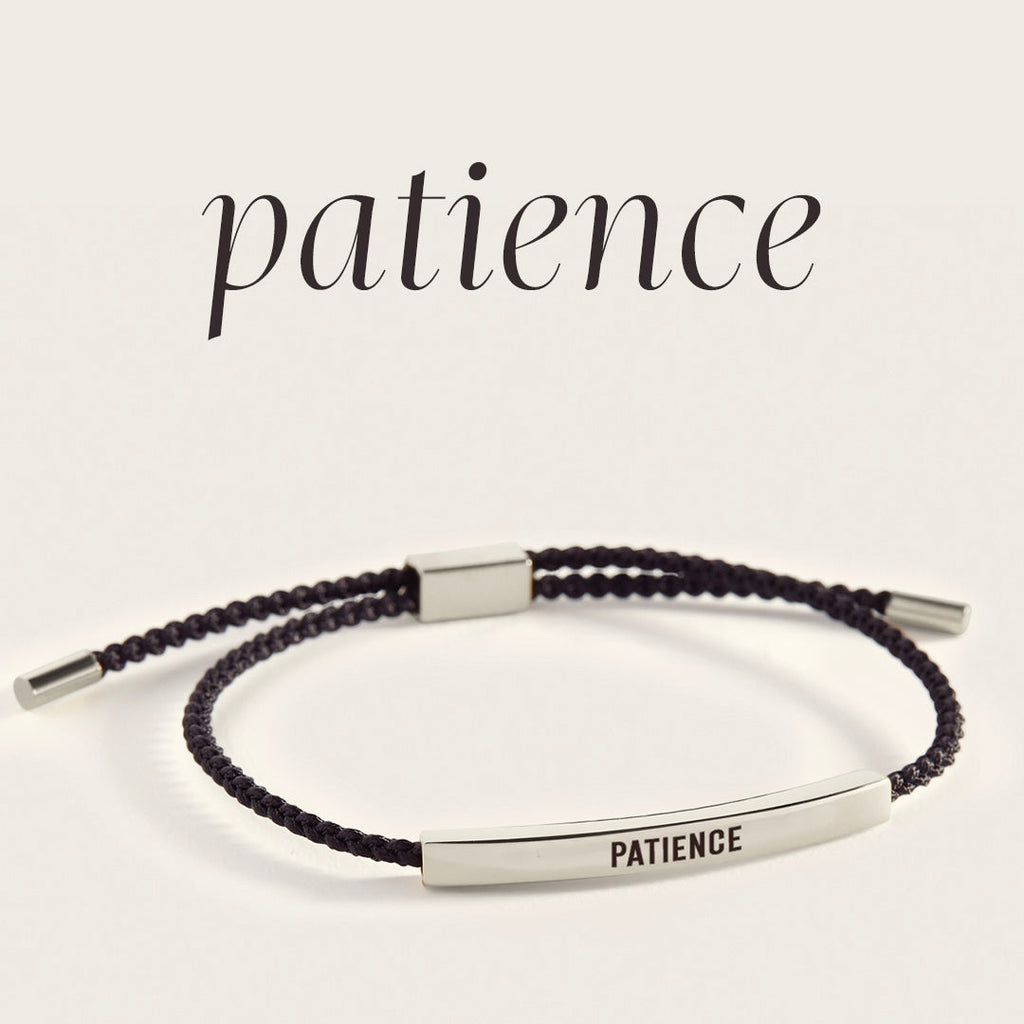 Patience Inspire Bracelet in Midnight Black, silver by Seeyoura