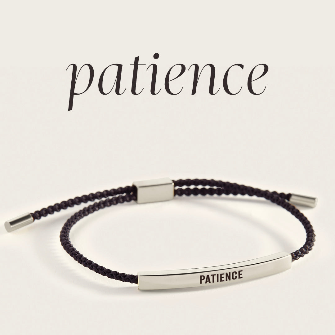 Patience Inspire Bracelet in Midnight Black, silver by Seeyoura