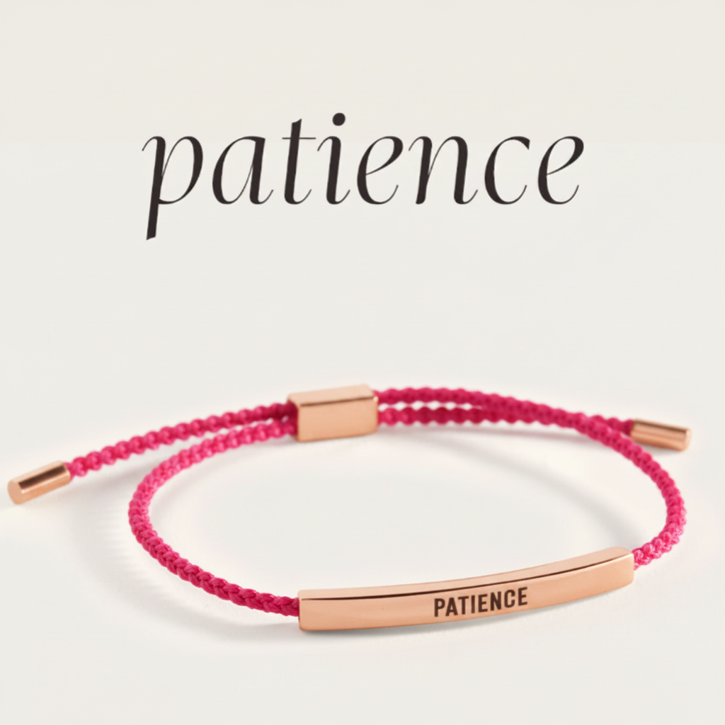 Patience Inspire Bracelet in Pink, 18-k-rose-gold-plated by Seeyoura
