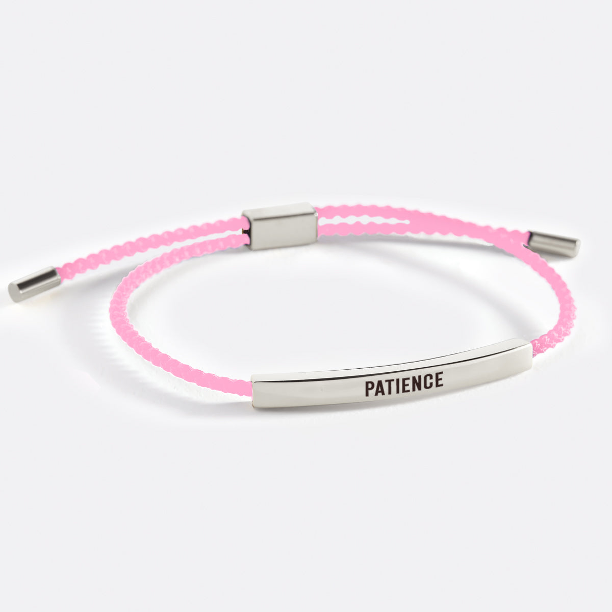 Patience Inspire Bracelet in Pink, silver by Seeyoura