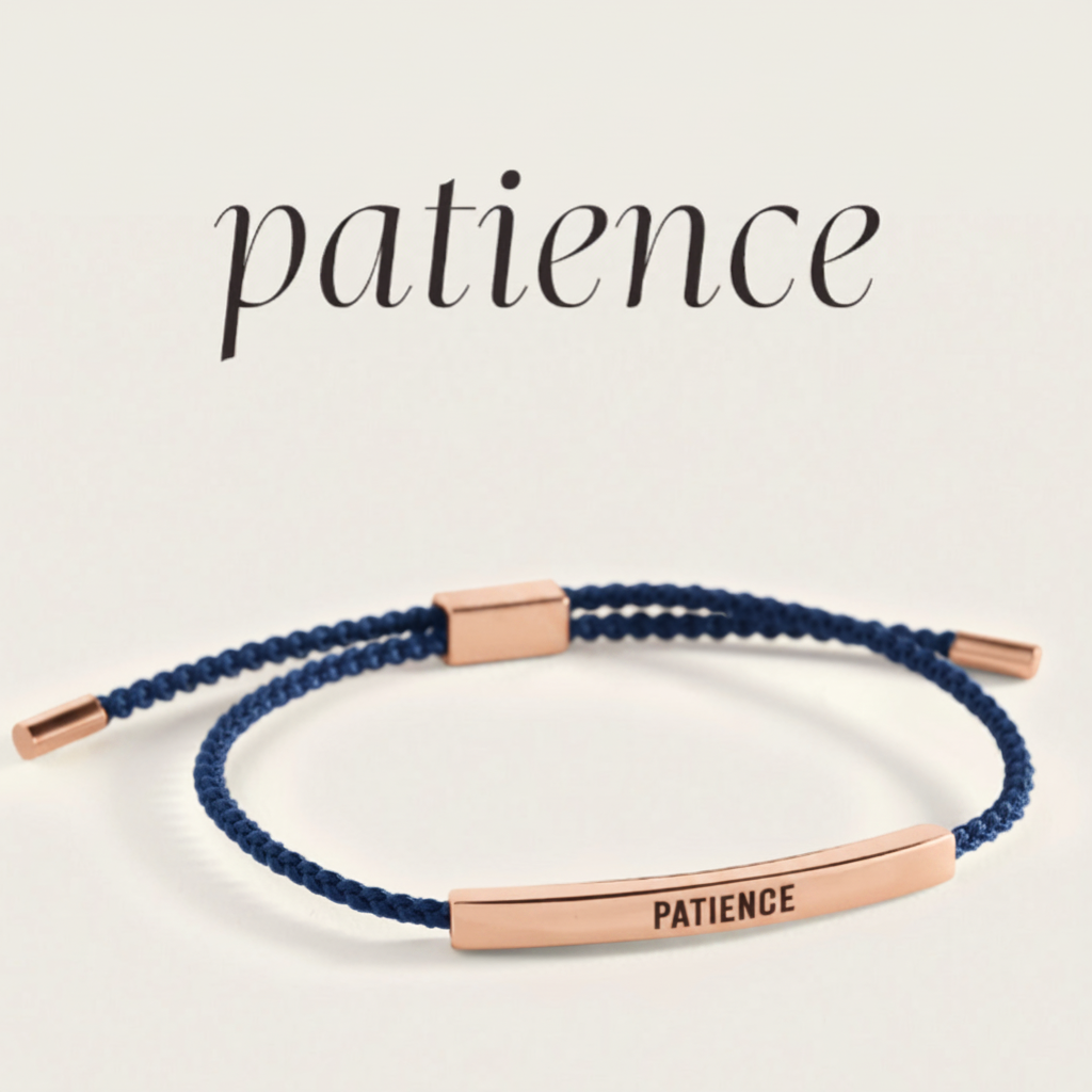 Patience Inspire Bracelet in Royal Blue, 18-k-rose-gold-plated by Seeyoura