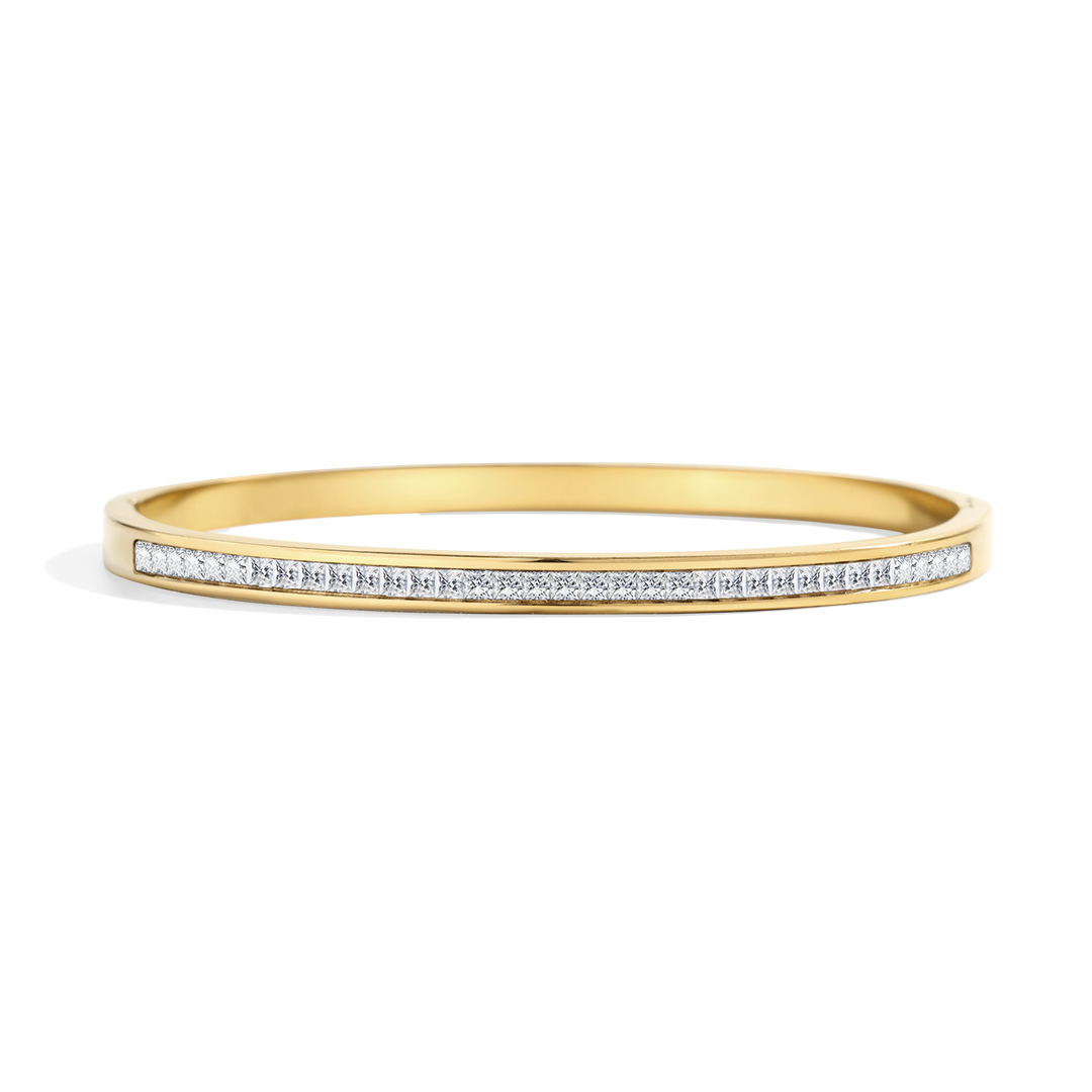 Pave Bangle Bracelet in Gold by Seeyoura