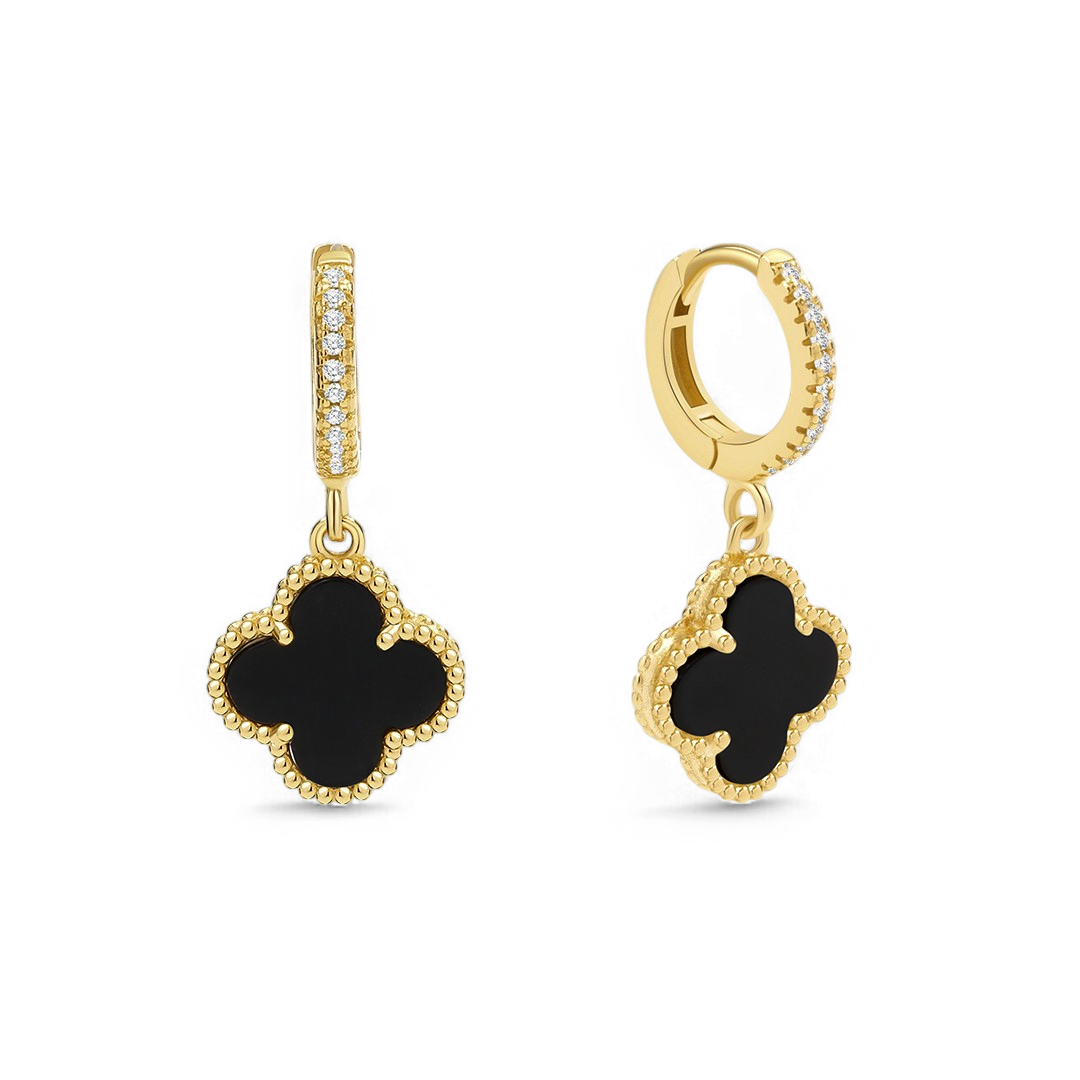 Pavé Clover Drop Earrings by Seeyoura