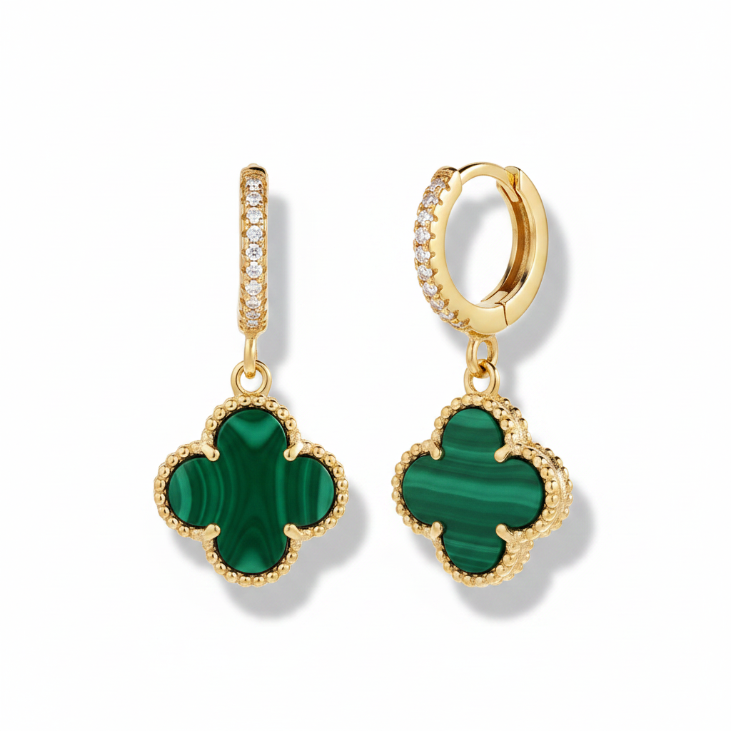 Pavé Clover Drop Earrings by Seeyoura