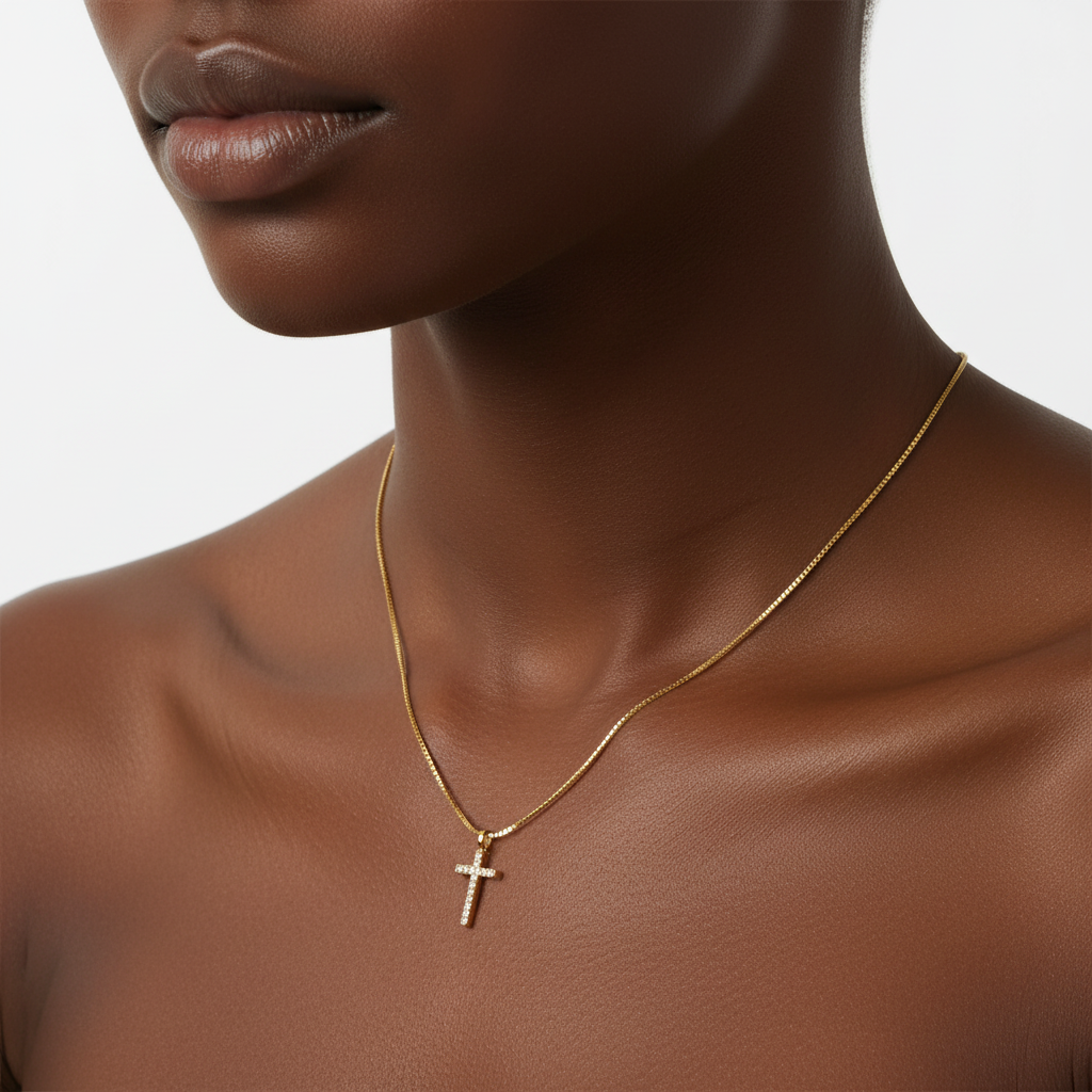 Pavé Cross Necklace by Seeyoura