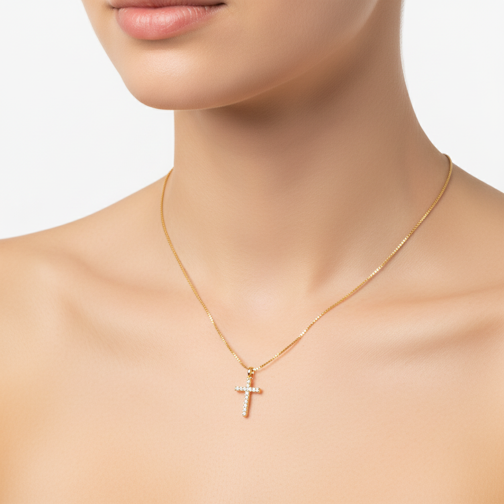 Pavé Cross Necklace by Seeyoura