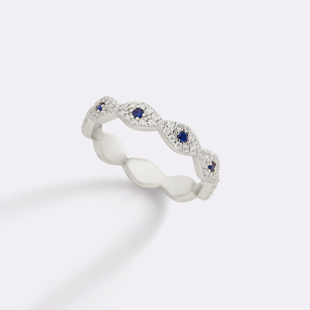 Pavé Evil Eye Ring in 925-sterling-silver by Seeyoura