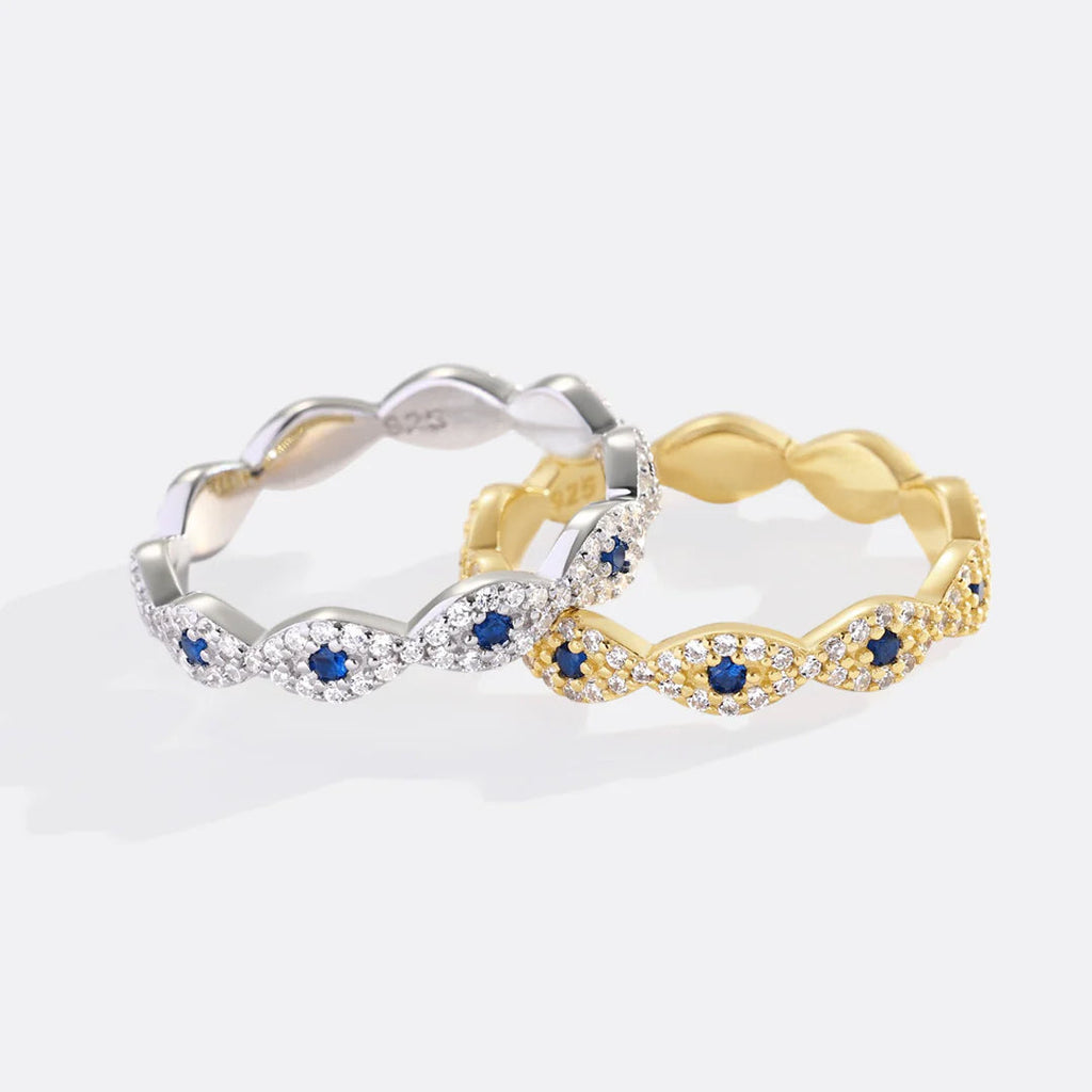 Pavé Evil Eye Ring by Seeyoura