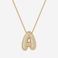 Pave Bubble Initial Necklace in gold, A by Seeyoura