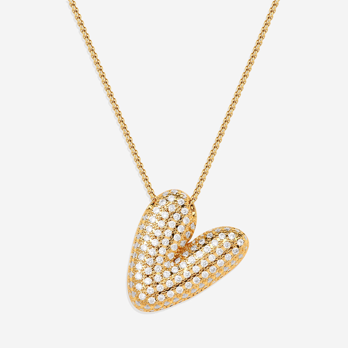 Pave Bubble Initial Necklace in gold, V by Seeyoura