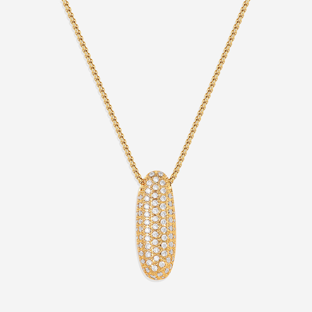 Pave Bubble Initial Necklace in gold by Seeyoura