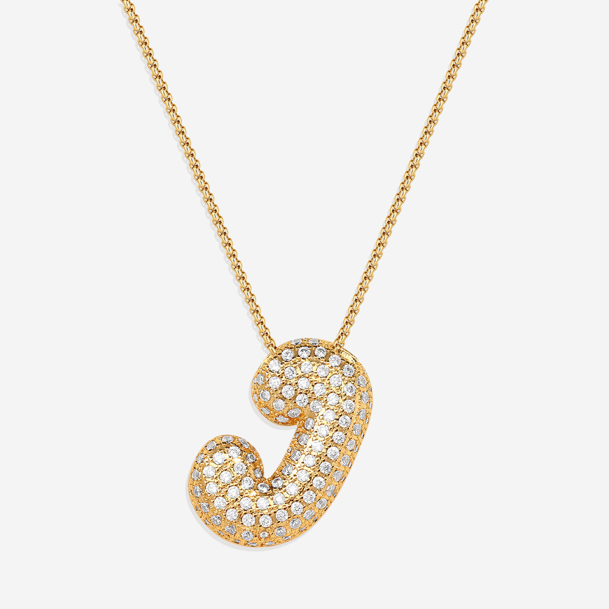 Pave Bubble Initial Necklace by Seeyoura