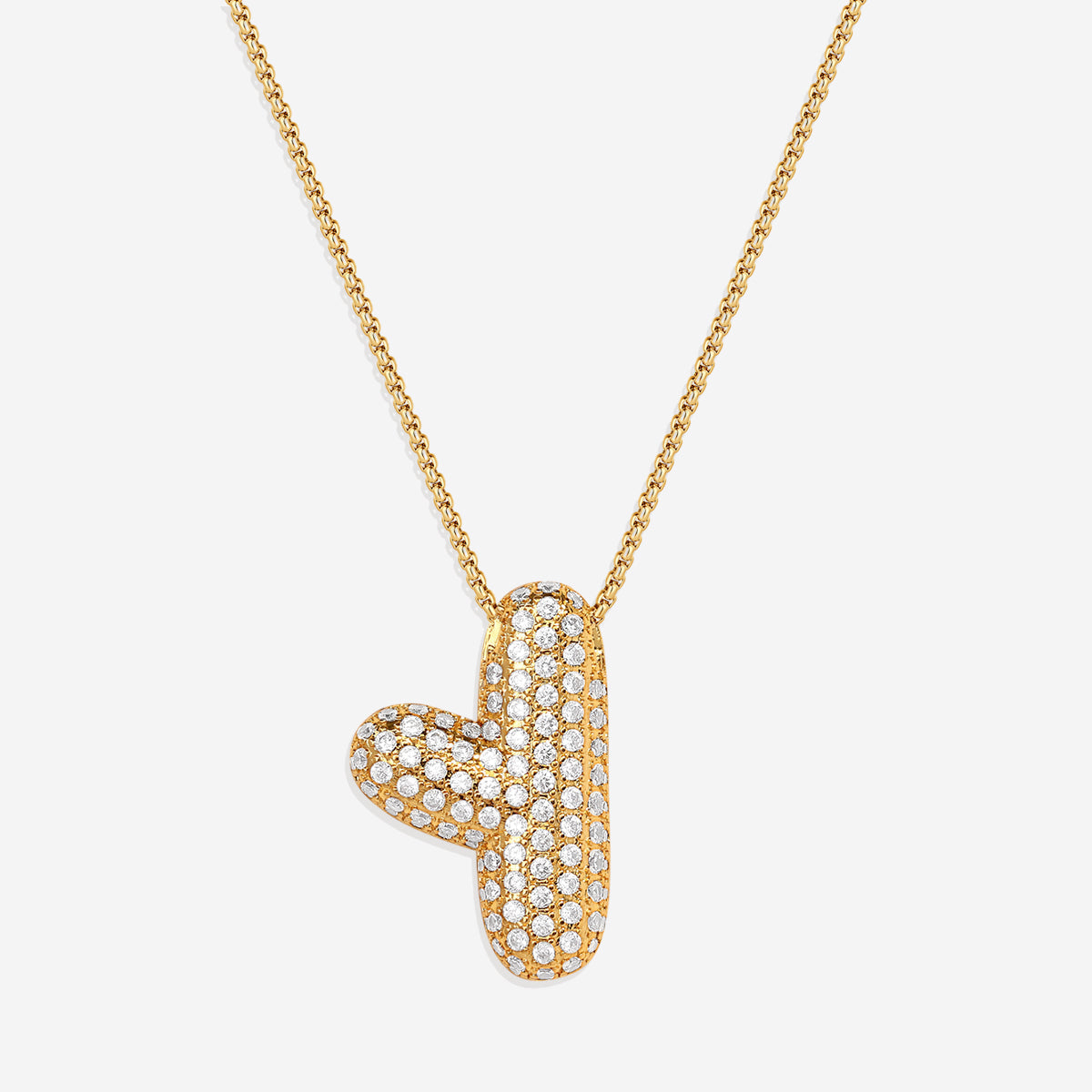 Pave Bubble Initial Necklace by Seeyoura