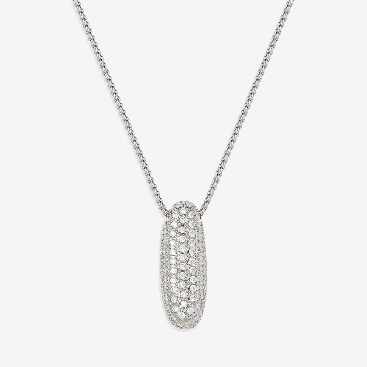 Pave Bubble Initial Necklace in silver by Seeyoura