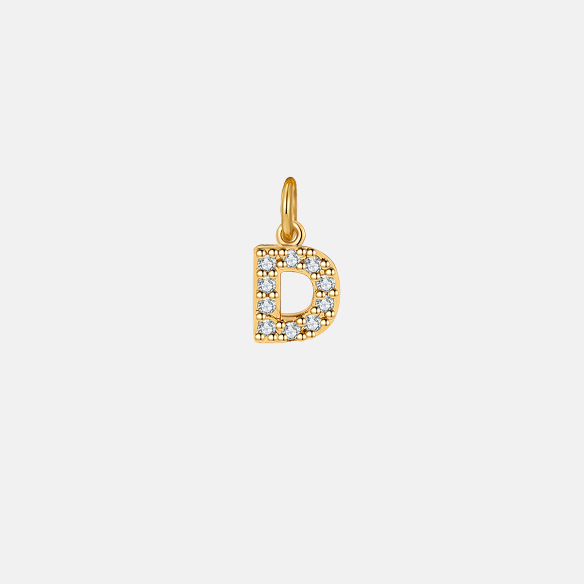 Dainty Pavé Initial Charm in 18-k-gold-over-sterling-silver, D by Seeyoura