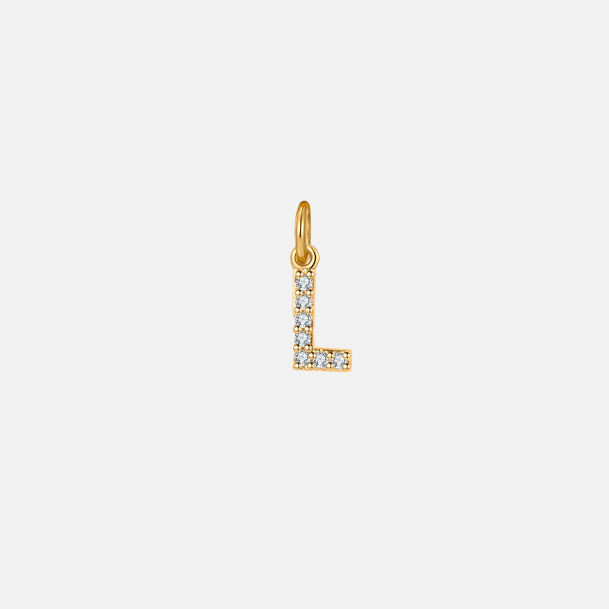Dainty Pavé Initial Charm in 18-k-gold-over-sterling-silver, L by Seeyoura