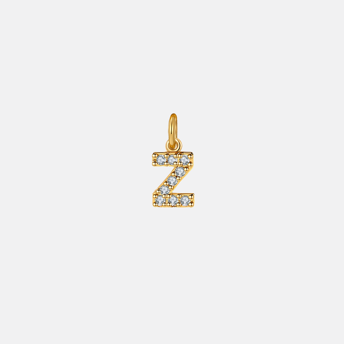 Dainty Pavé Initial Charm in 18-k-gold-over-sterling-silver, Z by Seeyoura