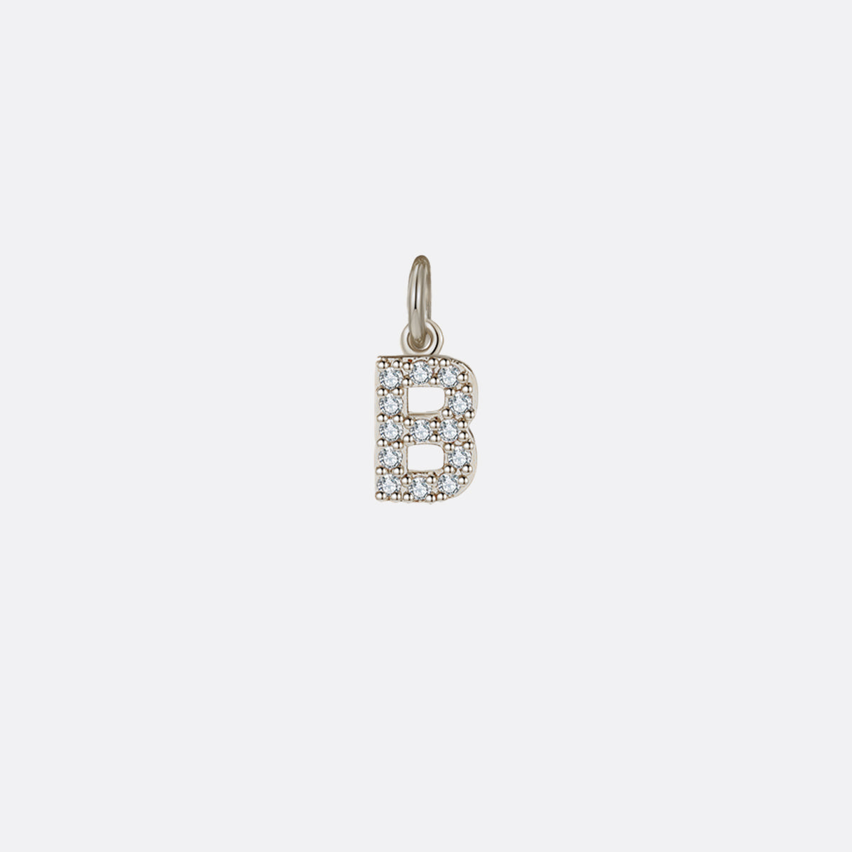 Dainty Pavé Initial Charm in 925-sterling-silver, B by Seeyoura