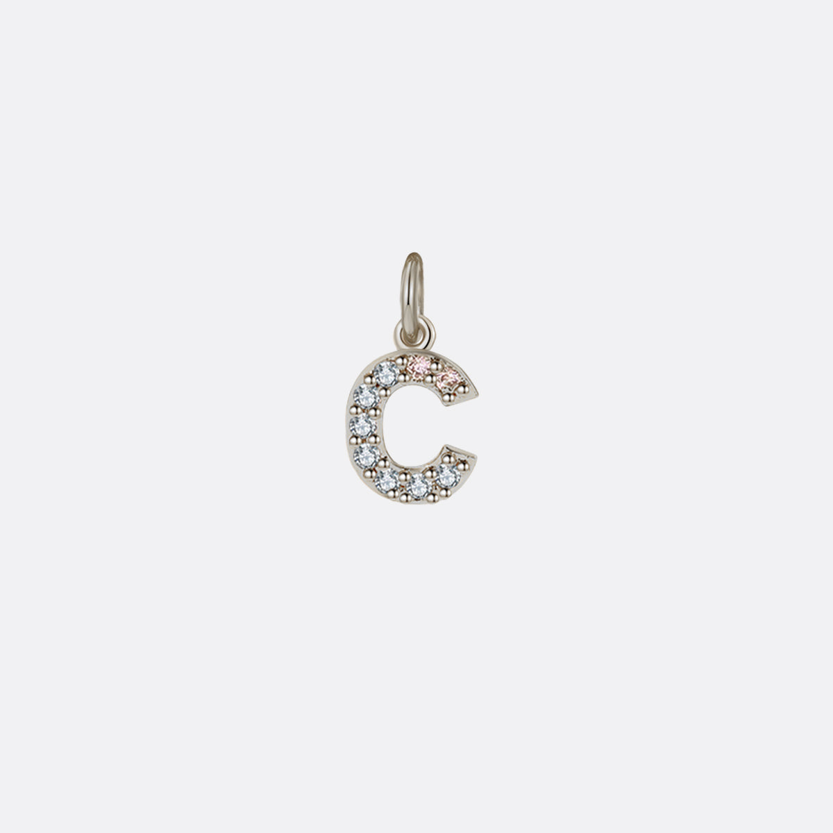 Dainty Pavé Initial Charm in 925-sterling-silver, C by Seeyoura