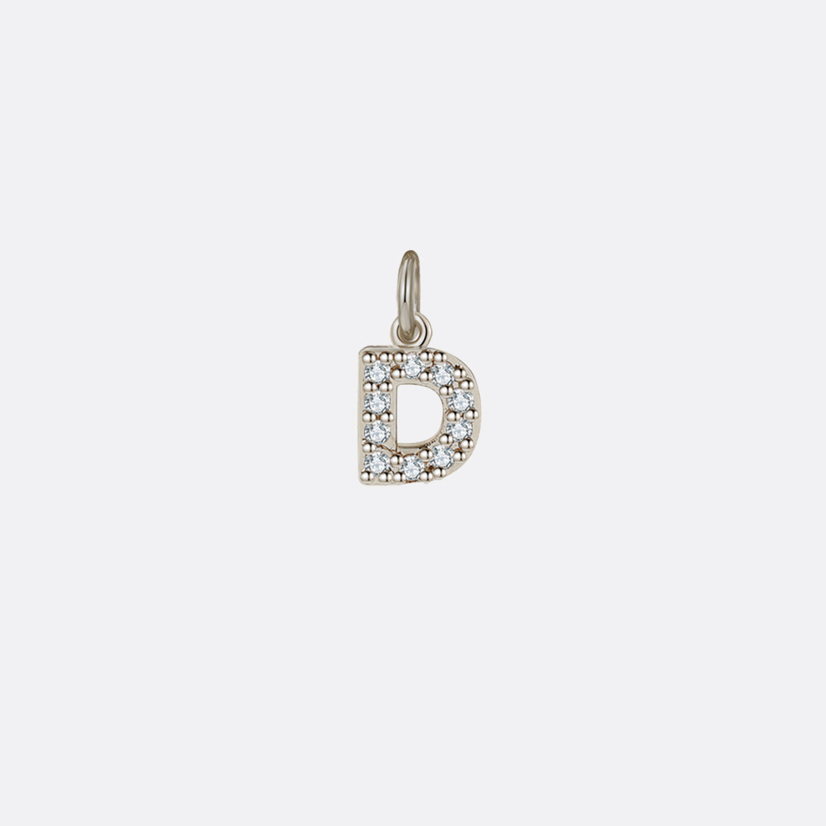 Dainty Pavé Initial Charm in 925-sterling-silver, D by Seeyoura