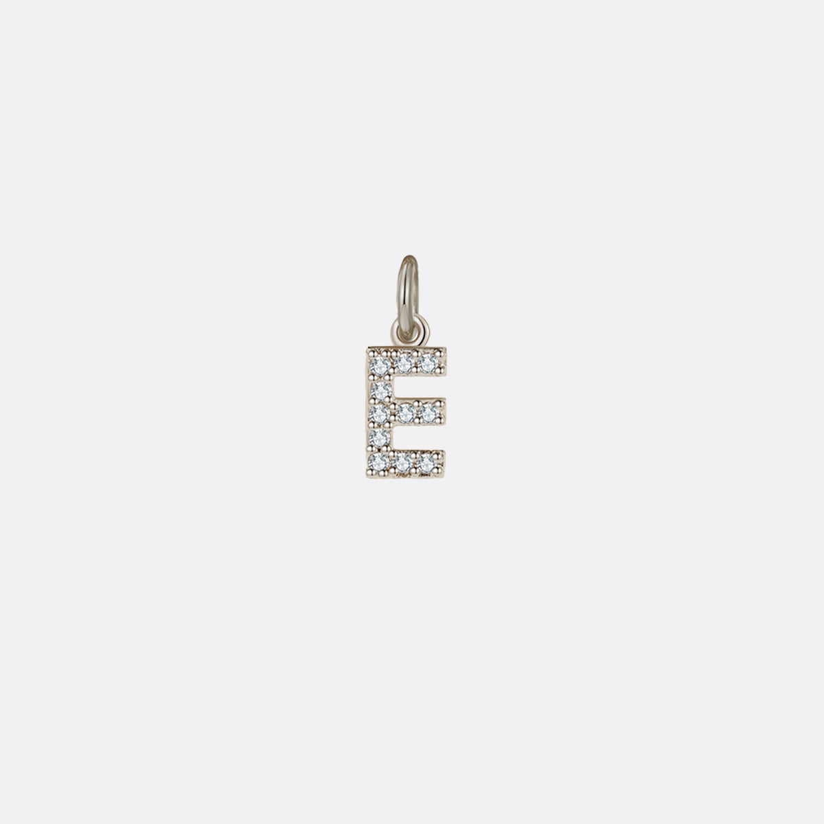 Dainty Pavé Initial Charm in 925-sterling-silver, E by Seeyoura