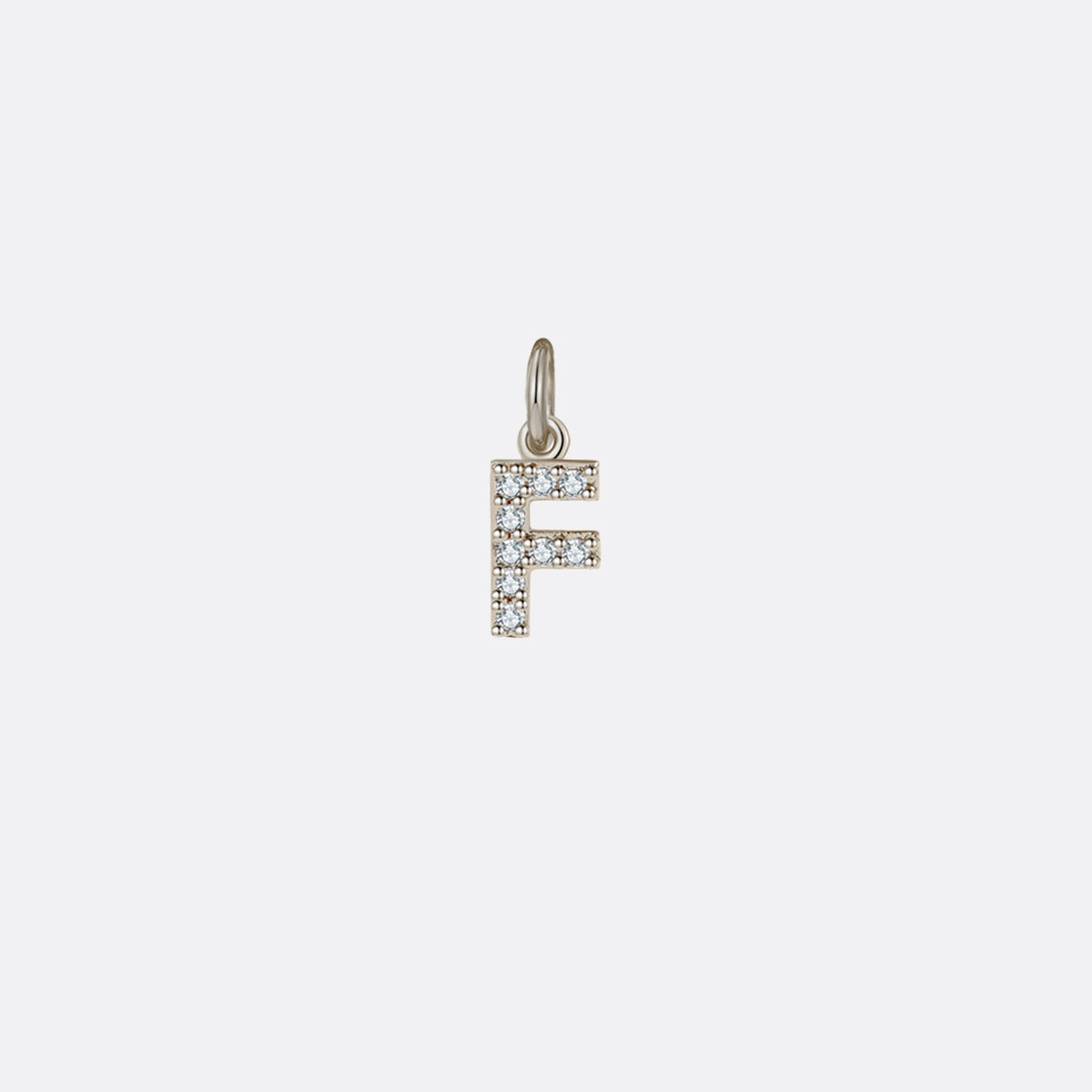 Dainty Pavé Initial Charm in 925-sterling-silver, F by Seeyoura