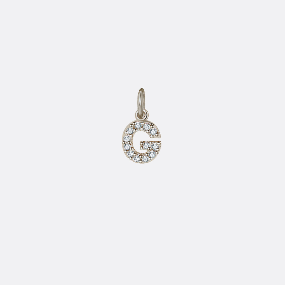Dainty Pavé Initial Charm in 925-sterling-silver, G by Seeyoura