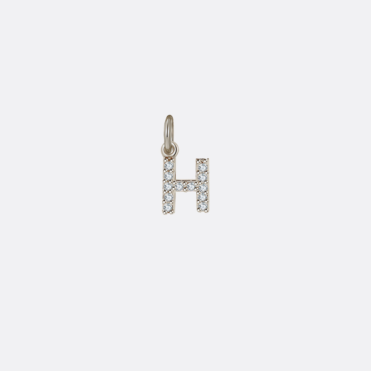 Dainty Pavé Initial Charm in 925-sterling-silver, H by Seeyoura
