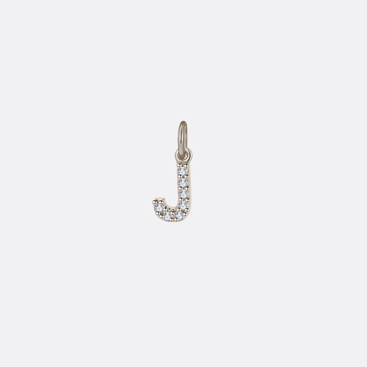 Dainty Pavé Initial Charm in 925-sterling-silver, J by Seeyoura