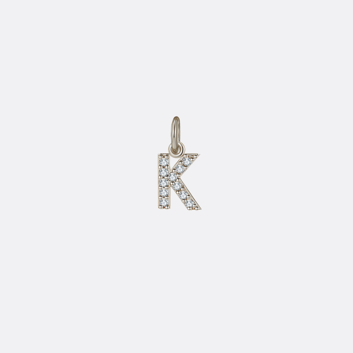Dainty Pavé Initial Charm in 925-sterling-silver, K by Seeyoura