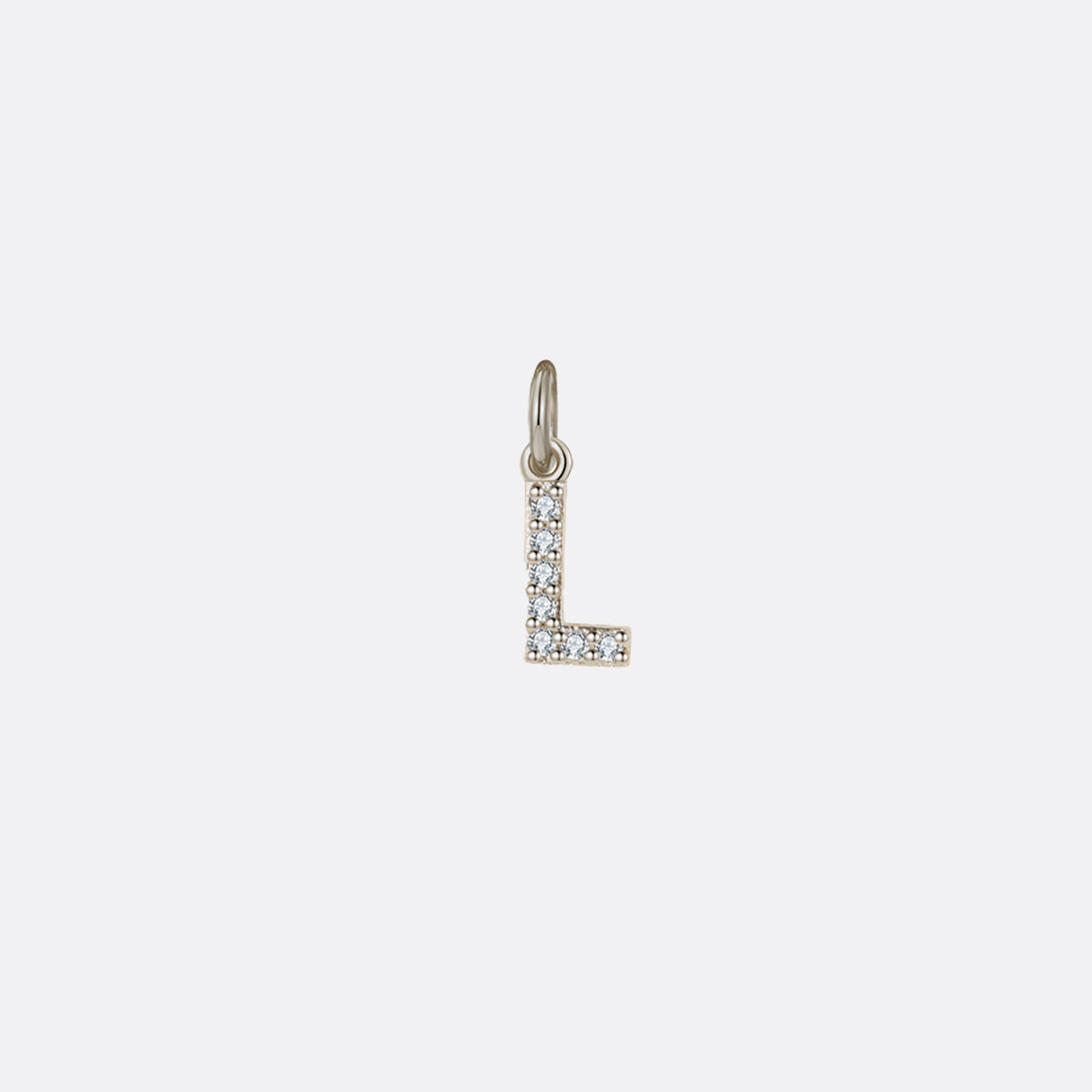 Dainty Pavé Initial Charm in 925-sterling-silver, L by Seeyoura
