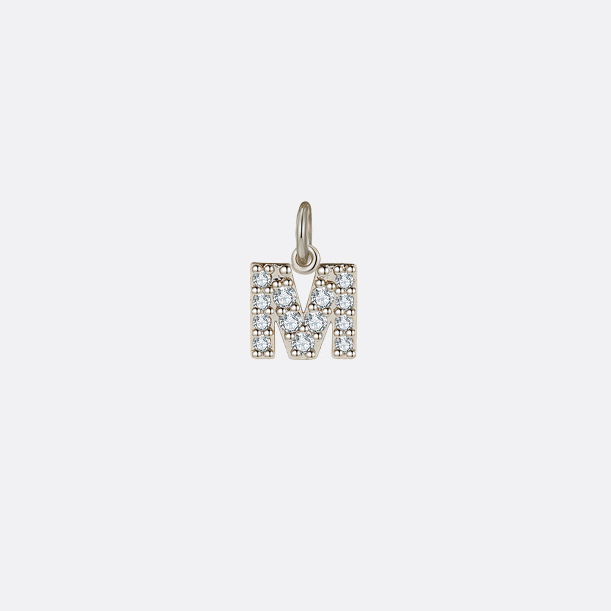 Dainty Pavé Initial Charm in 925-sterling-silver, M by Seeyoura