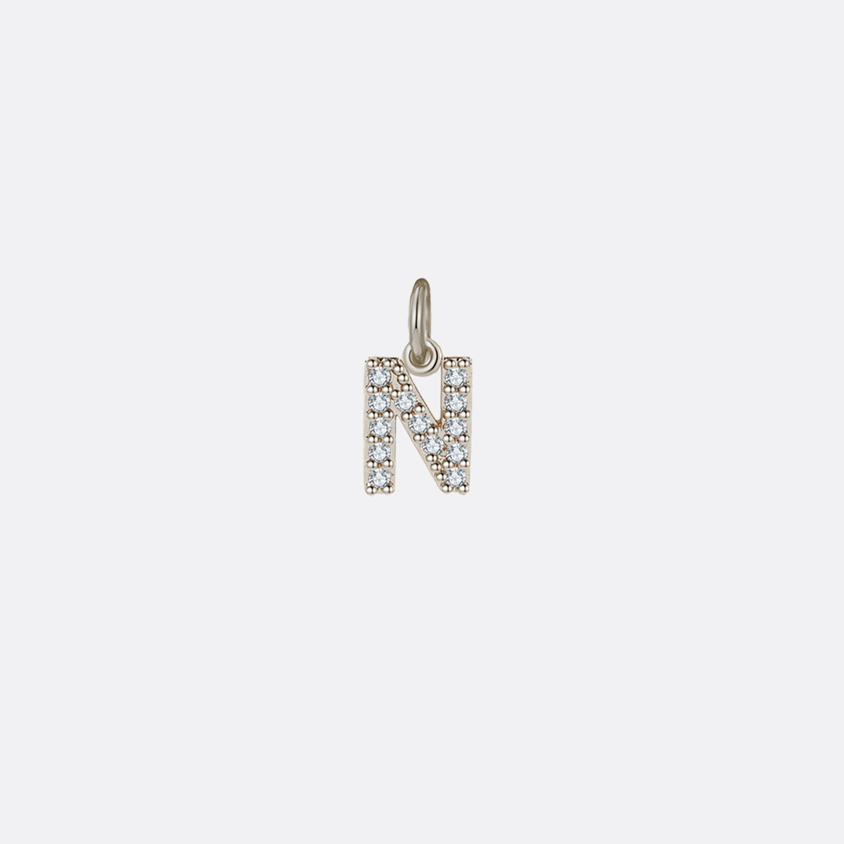 Dainty Pavé Initial Charm in 925-sterling-silver, N by Seeyoura