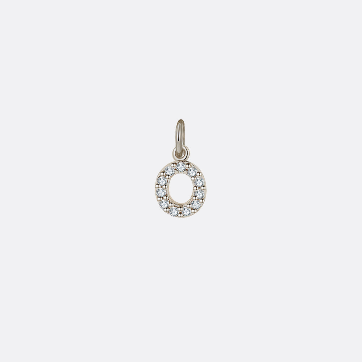 Dainty Pavé Initial Charm in 925-sterling-silver, O by Seeyoura