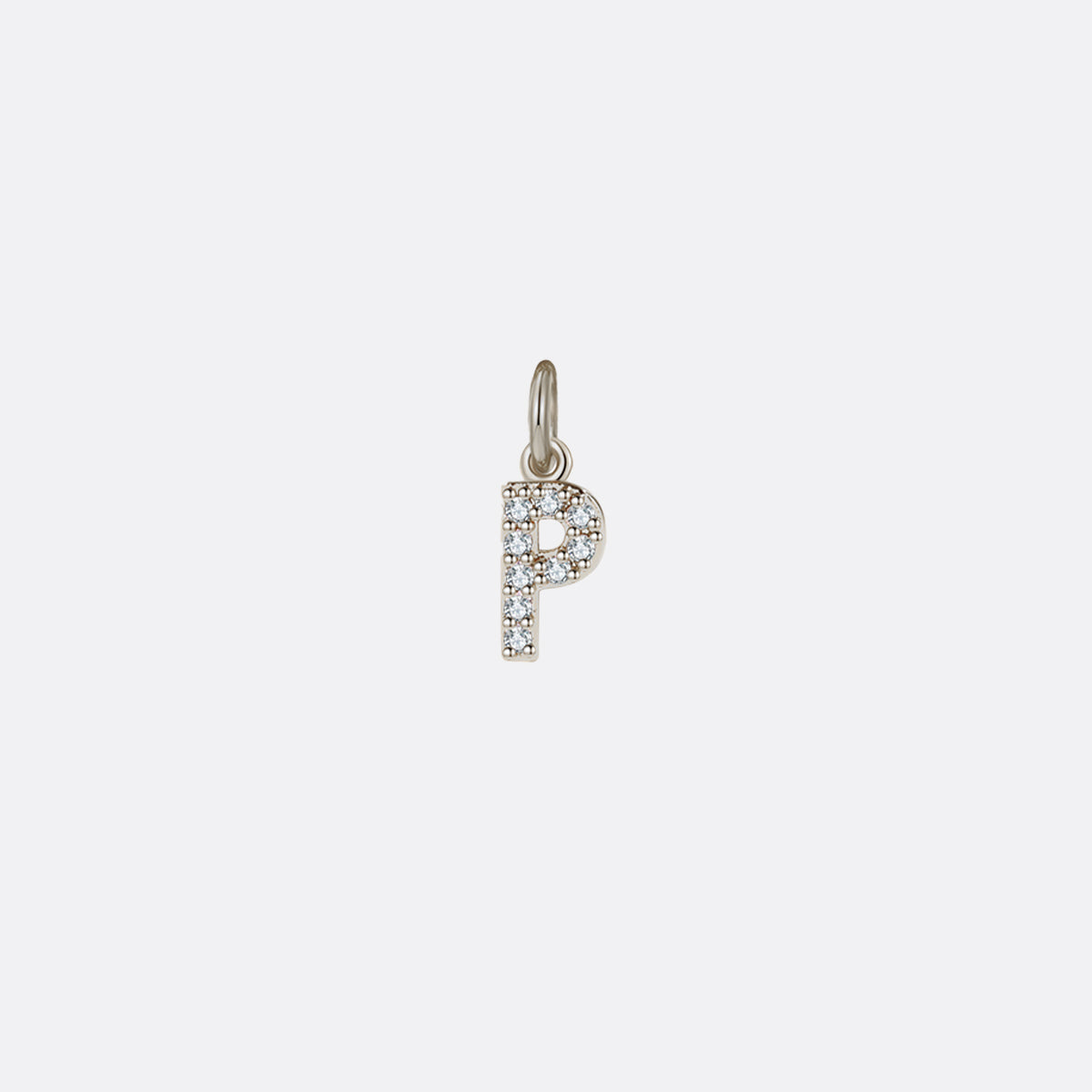 Dainty Pavé Initial Charm in 925-sterling-silver, P by Seeyoura
