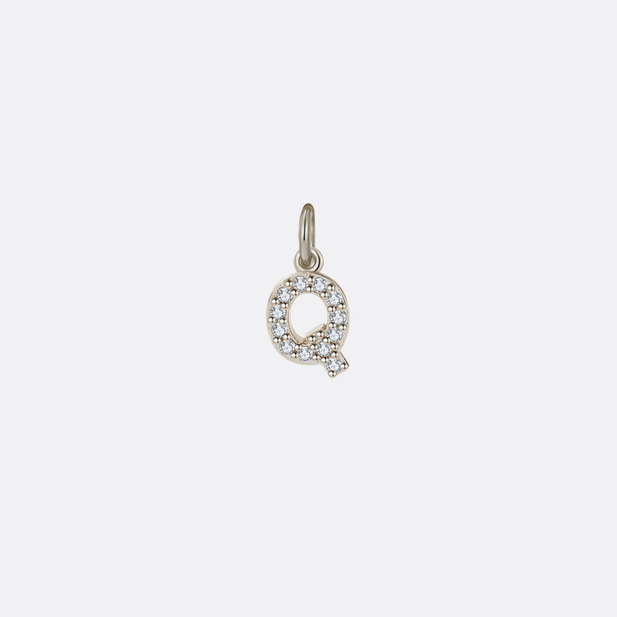 Dainty Pavé Initial Charm in 925-sterling-silver, Q by Seeyoura