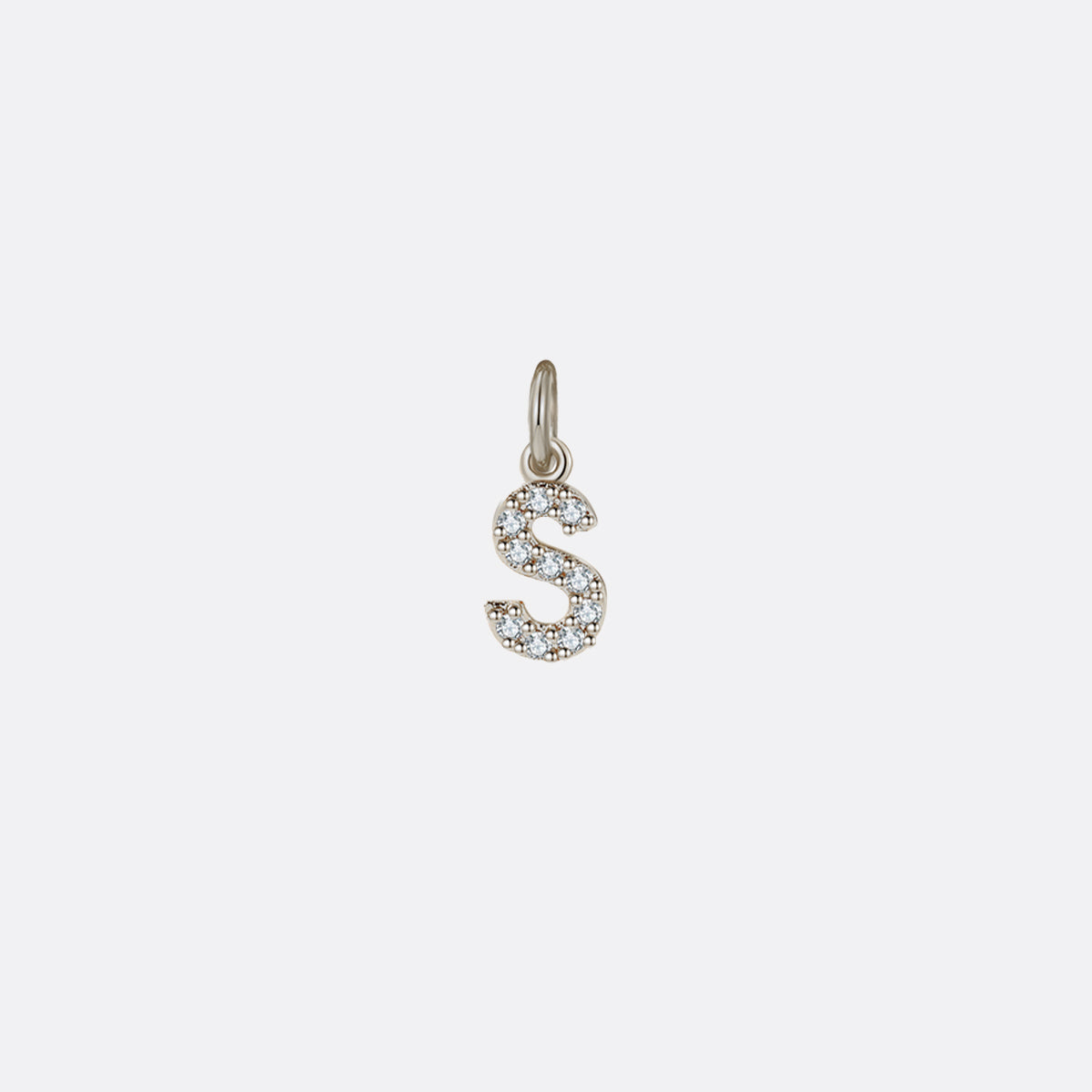Dainty Pavé Initial Charm in 925-sterling-silver, S by Seeyoura