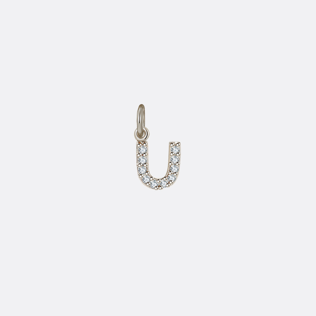 Dainty Pavé Initial Charm in 925-sterling-silver, U by Seeyoura