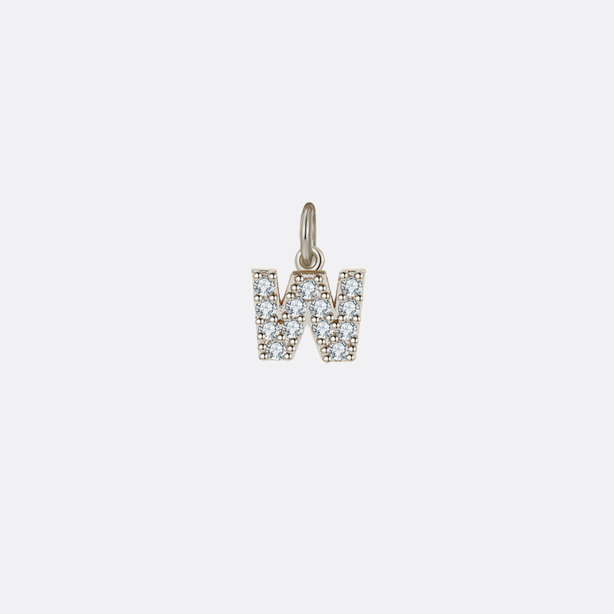 Dainty Pavé Initial Charm in 925-sterling-silver, W by Seeyoura