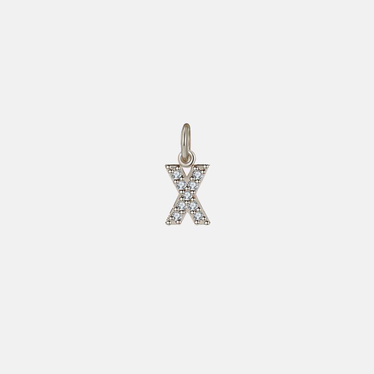 Dainty Pavé Initial Charm in 925-sterling-silver, X by Seeyoura