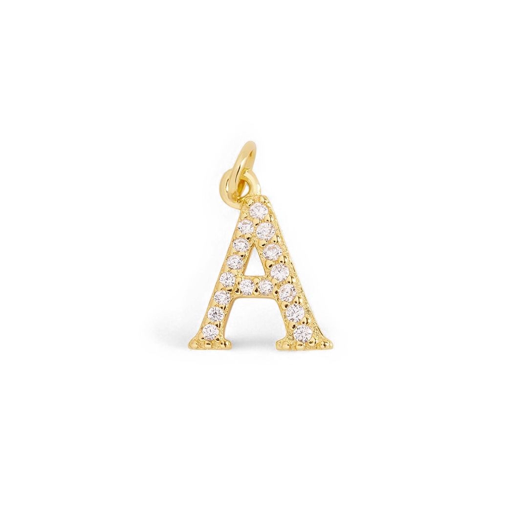 Dainty Pavé Initial Charm by Seeyoura