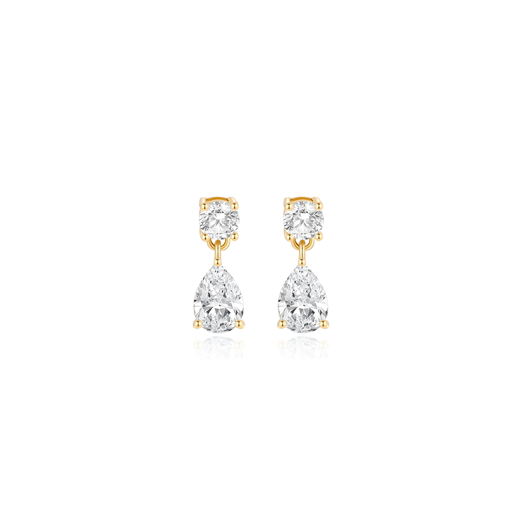 Pear Drop Earrings in Gold by Seeyoura